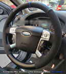 Ford Mondeo 2011 Araca Uyumlu Direksiyon Kılıfı (Karbon Alcantra Yüzüklü Model)