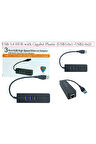 USB 3.0 HUB with Gigabit Plastic Uyumlu  (USB3.0x1+USB2.0x2)  Çevirici Dönüştürücü 1Adet