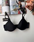 Siyah Dekolte Kıyafetler İçin Cuplı Desteksiz Balenli Sütyen
