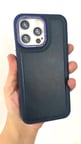 İphone 14 Pro Max uyumlu Metalik Kamera Çerçeveli Deri içi Kadife Lüks Kılıf