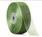 yaprak yeşil  şifon kurdele 2,5 cm x 25m  1 adet