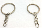 25 adet gümüş sert metal zincirli anahtarlık halkası 2.5 cm