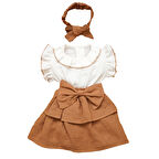 Kız Bebek Ve Çocuk Fiyonklu Müslin Elbise