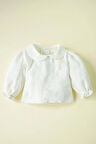 Kız Bebek Ve Çocuk Fırfırlı Balon Kol Müslin Gömlek