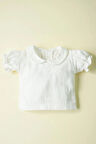 Kız Bebek Ve Çocuk Kısa Kollu Fırfırlı Müslin Gömlek