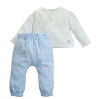 Kız Erkek Bebek Ve Çocuk Uzun Kollu Müslin İkili Takım