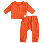 Kız Erkek Bebek Ve Çocuk Uzun Kollu Müslin Alt Üst İkili Takım