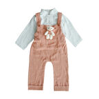 Kız Erkek Bebek Ve Çocuk Gömlekli Ayıcıklı Müslin Salopet