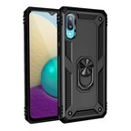 Samsung Uyumlu Galaxy A02 Kılıf Sofya Yüzüklü Silikon Kapak - Siyah