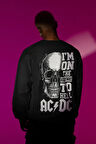 AC DC Yazılı Tasarım Unisex Oversize Rock Metal Müzik Grubu Sweatshirt