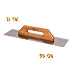 İzmir Fırça Ahşap Saplı Alçı Malası Düz - 50 cm.