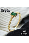 14AYAR 1.45Gram Altın Yeşil Taşlı Yüzük