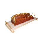 Barış Dizayn Doğal ahşap Baton tepsi kahve kahvaltı tepsisi sunum tepsi retro rustik sunumluk(jüt ipli)