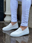 J114 Bağcıklı Ortopedik Taban Triko Erkek Spor Sneaker Ayakkabı BT Beyaz