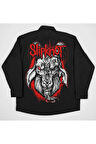 Slipknot Müzik Grubu Baskılı Unisex Rock Metal Cepli Gömlek