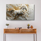 Kabartma Görünümlü At Kanvas Tablo