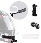  kask çene yapıştırıcılı telefon ve aksiyon kamera tutucu full set