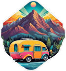 33X33 cm Karavan v9 Araç Tekne Duvar Jeep Oto Sticker