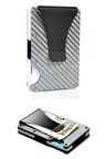 Cüzdan Kartlık Kredi Kartı Cüzdanı Metal Karbon Silver