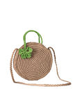 Kavshak Dört Yapraklı Yonca Detaylı Jüt Örgü Model Kadın Hasır Çanta