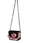 Kadın Gül Detaylı Zincir Askılı Abiye Çanta