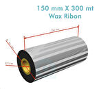 'Ribbon'' WX10FBK (Standart Wax) **150mm x 300m** 1 inç Outside (Koli 12)