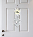 Meşgalem Yıldız Tutan Fil Yavrusu Temalı Kişiye Özel Kapı Süsü