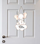 Meşgalem Bulut Üstünde Fil Yavrusu Temalı Kişiye Özel Kapı Süsü