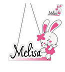 Kişiye Özel Bebek Kapı Süsü Ve 50 Adet Magnet Seti Tavşan Bebek