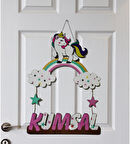 Meşgalem Unicorn ve Bulut Temalı Kişiye Özel Kapı Süsü