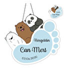 Kişiye Özel Bebek Kapı Süsü Ve 50 Adet Magnet Seti Ayak Panda