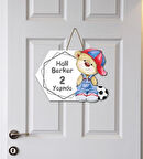 Meşgalem Futbolcu Ayıcık Temalı Kişiye Özel Kapı Süsü