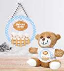 Kişiye Özel Bebek Kapı Süsü (Peluş Ayıcık Hediyeli) – Baby Shower / Hastane Odası
