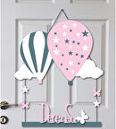 Kişiye Özel İki İsimli Hastane Kapısı  Balon Kapı Süsü 55x30cm