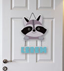İsme Özel RakunTemalı Çocuk Odası Kapı Süsü