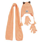 Kitti Kız Çocuk Atkı Bere Eldiven Takım (4-8 Yaş)