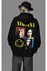 Tasarım Nirvana Baskılı Unisex Oversize Rock Metal Müzik Grubu Hoodie