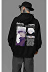 Anime Karakter Gojo Satoru Baskılı Unisex Oversize Jujutsu Kaisen Hoodie