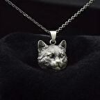 Kedi Gümüş Kolye