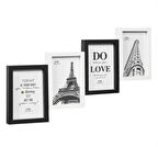 Çoklu Fotoğraf Çerçevesi MDF Ahşap Modern Kolaj Çerçeve Fotoğraf Tutucu 4 Fotoğraf 10x15cm siyah beyaz renk