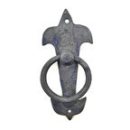 Antika Tarz Dekoratif Pirinç Lale Kapı Halkası - 165X70Mm, Oksit