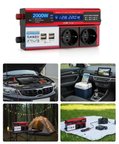 12V 2000W Modifiye Sinüs İnverter Araç Ve Güneş Enerjisi Uyumlu, Çift Usb, Çift Priz Ve Çakmaklık Ep