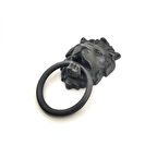 Antika Tarz Dekoratif Pirinç Kapı Tokmağı, Taktak - 102X130 Mm, Oksit