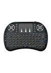 Tv Box Ps3 Uyumlu Kablosuz Dokunmatik Işıklı Şarjlı Touchpadli Mini Q Klavye