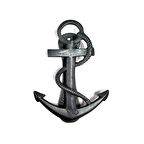 Antika Tarz Dekoratif Pirinç Halatlı, Çapa, Denizci, Gemici Kapı Tokmağı, Taktak - 170X60Mm, Oksit