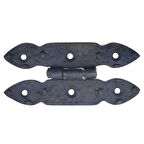 Antika Tarz Dekoratif Pirinç Düğmeli Menteşe - 117X57 Mm, Oksit