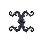 Antika Tarz Dekoratif Pirinç Süslü Menteşe - 100X90 Mm, Oksit