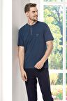 Pamuk Likralı Damat Pijama Takımı