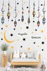 Hoşgeldin Ramazan Sticker Ramazan Süsü Cam Duvar Dekorasyon Sticker Seti