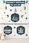 Üç Aylar Rahmet Mevsimi Recep Şaban Ramazan Cam Kapı Duvar Sticker Ramazan Süsü Yapışkanlı